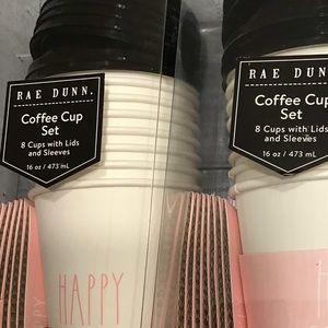 Rae Dunn HAPPY SPRING Coffee/Lids/Sleeves x 16